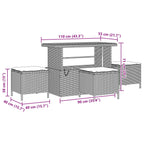 Ensemble de canapé de jardin 9 pcs polyrotin