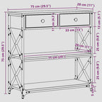 Console avec tiroir chêne artisanal