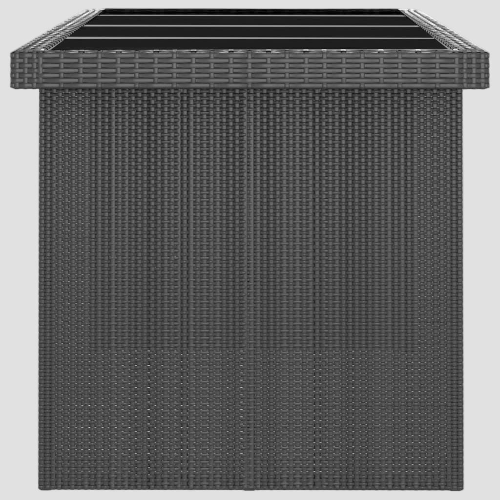 Ensemble à manger d'extérieur 9pcs coussins résine tressée noir