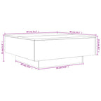 Table basse avec lumières LED 80x80x31 cm