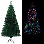 Sapin de Noël artificiel avec support vert 120 cm fibre optique