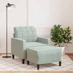 Fauteuil avec repose-pied en velours