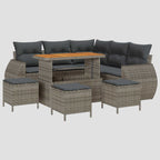 Ensemble de canapé de jardin 9 pcs polyrotin