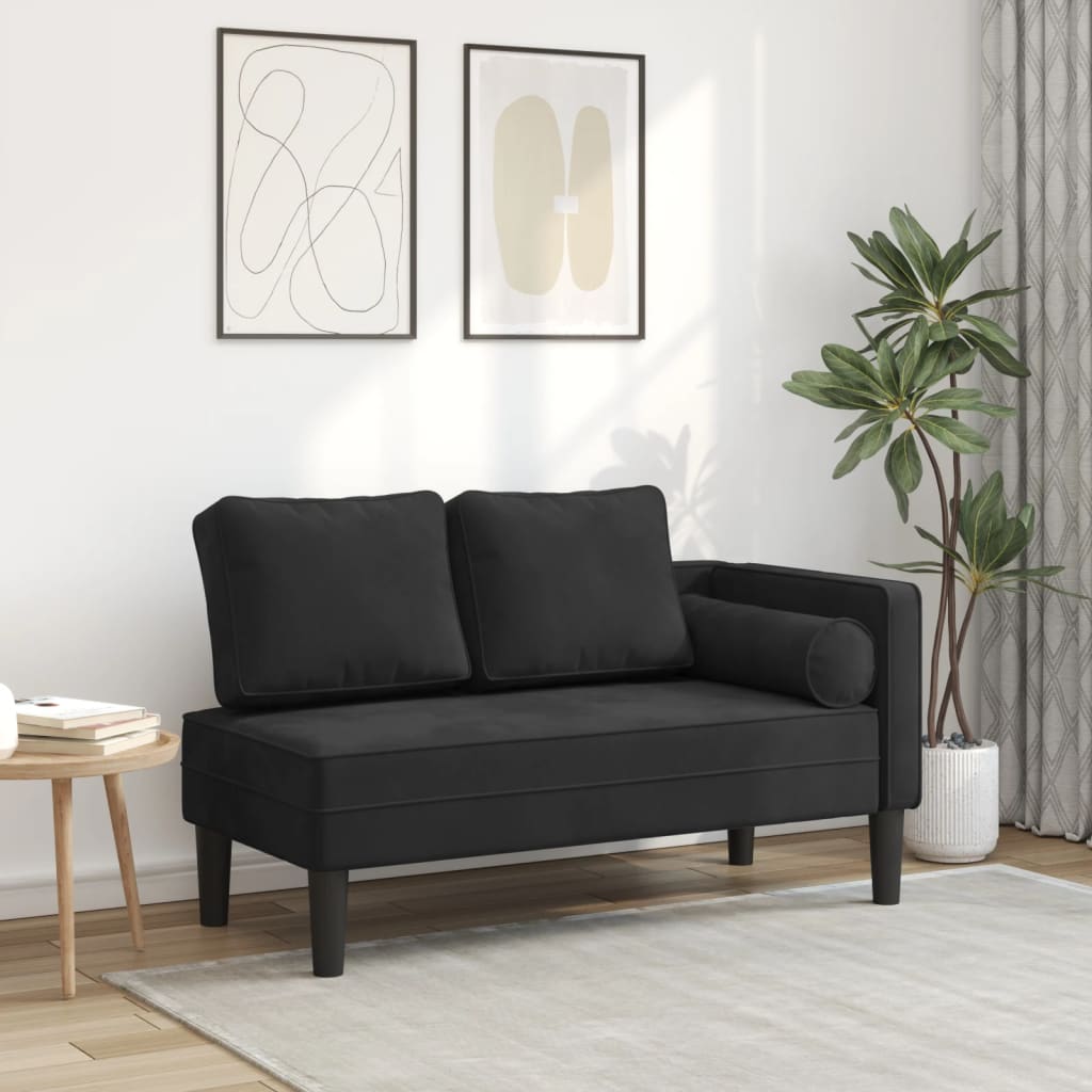 Chaise longue avec coussins velours