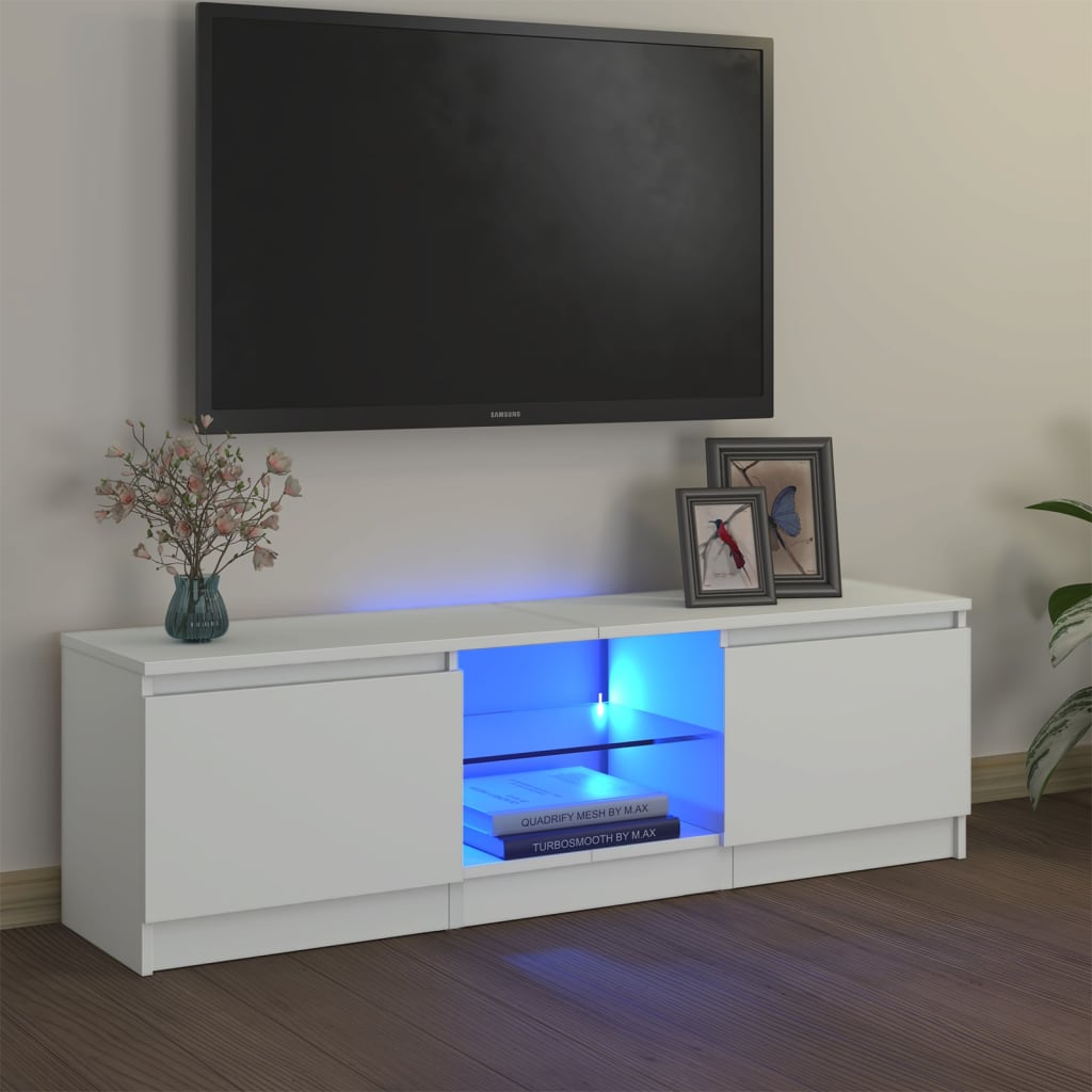 Meuble TV avec lumières LED Noir 120x30x36 cm
