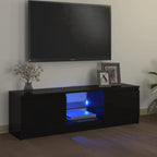 Meuble TV avec lumières LED Noir 120x30x36 cm
