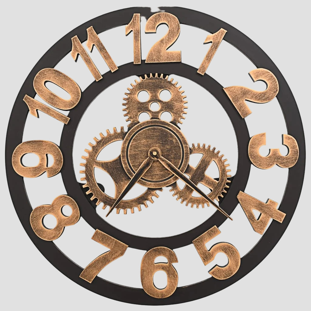 Horloge murale Métal 58 cm Doré et noir