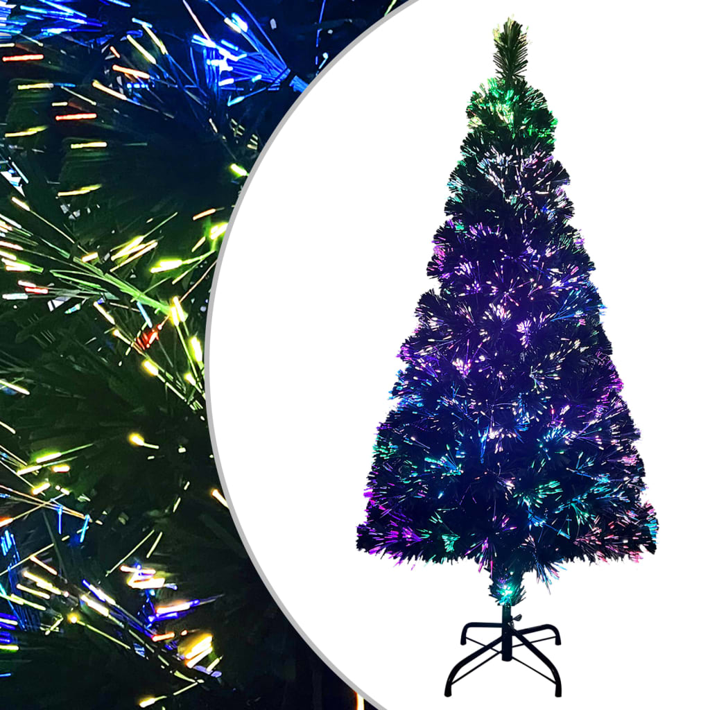 Sapin de Noël artificiel avec support vert 120 cm fibre optique