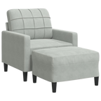 Fauteuil avec repose-pied en velours