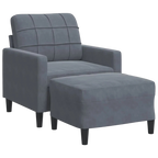 Fauteuil avec repose-pied en velours