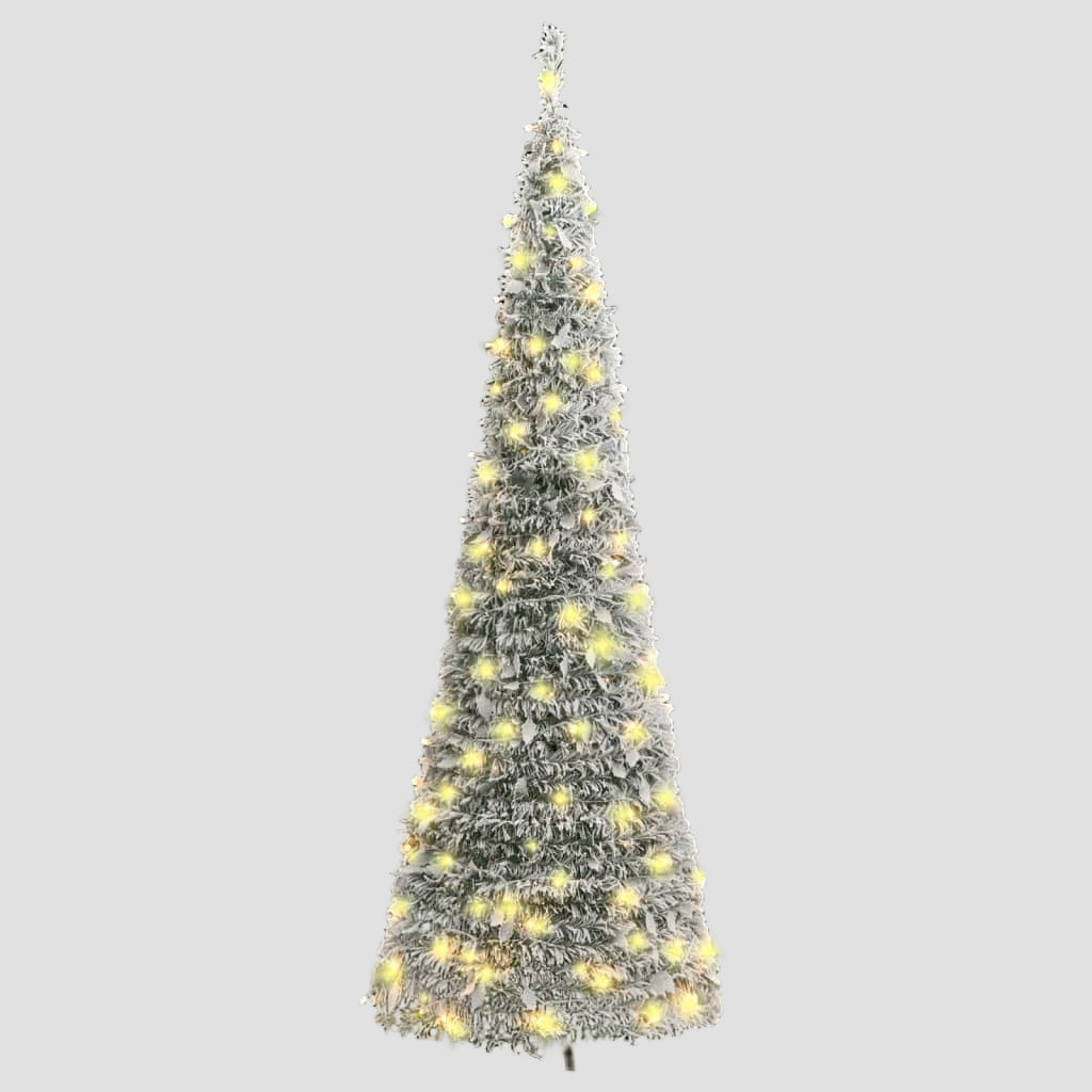Sapin de Noël artificiel escamotable avec neige floquée 100 LED