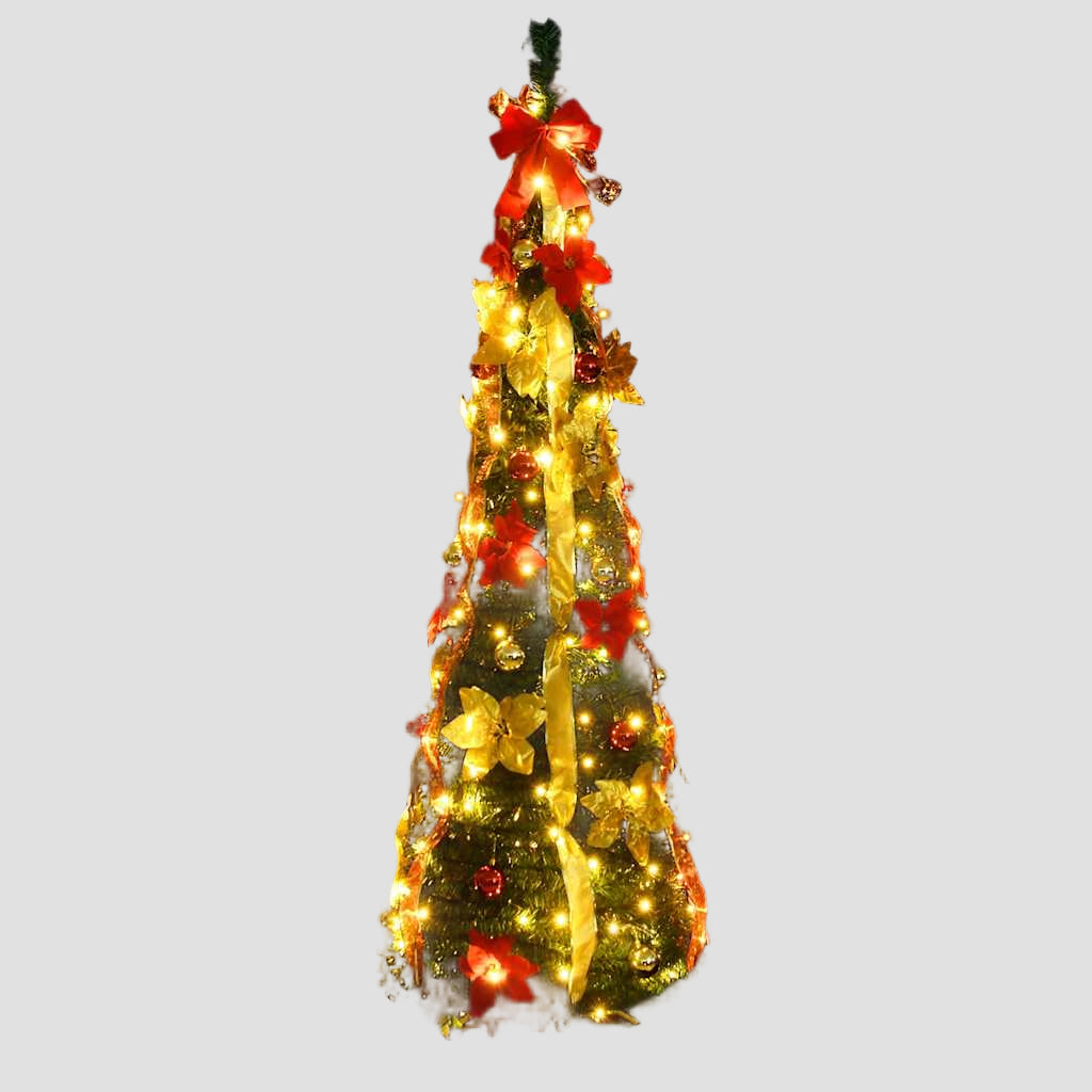 Sapin de Noël artificiel escamotable 50 LED vert 120 cm