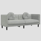 Canapé avec coussins 2 places gris clair velours