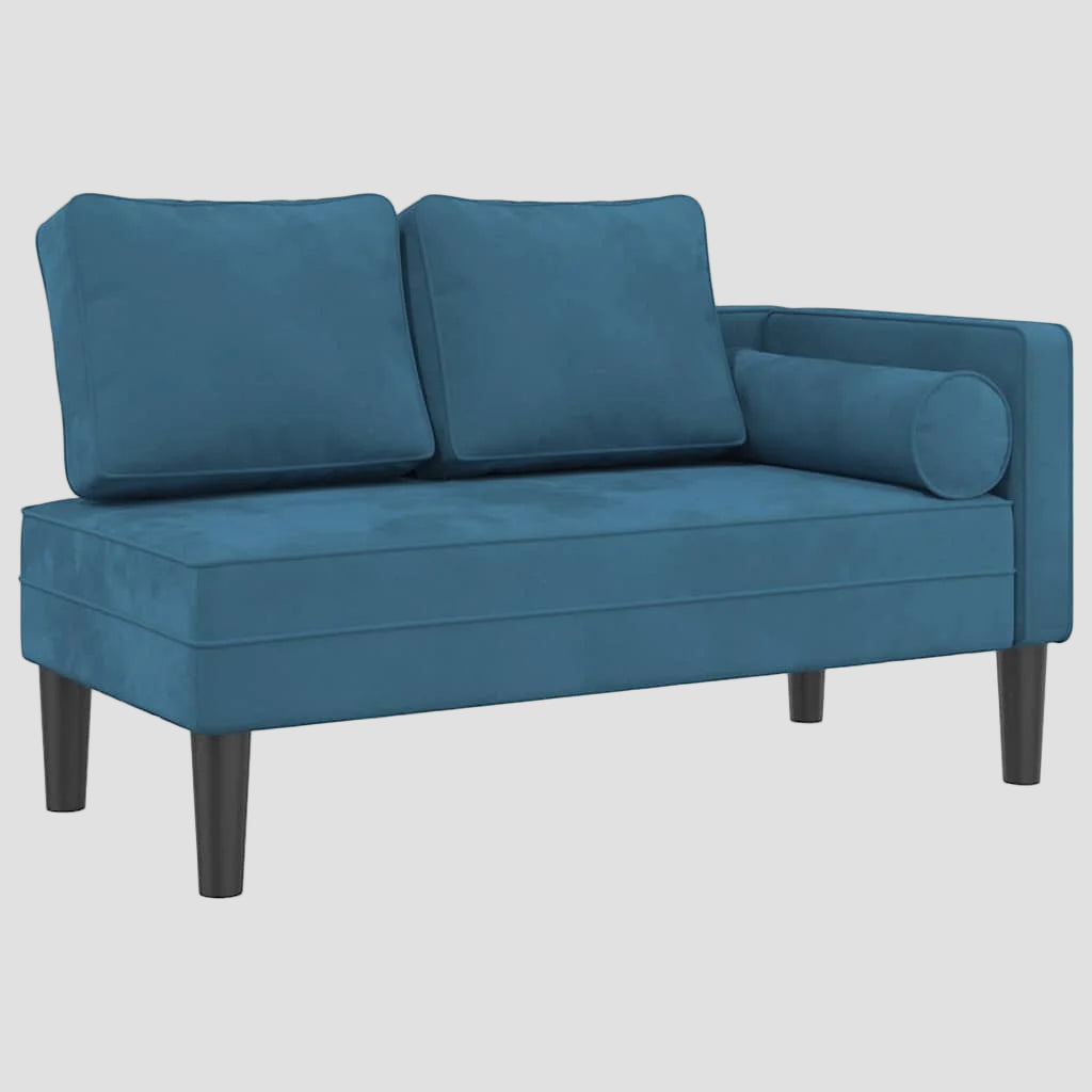 Chaise longue avec coussins velours