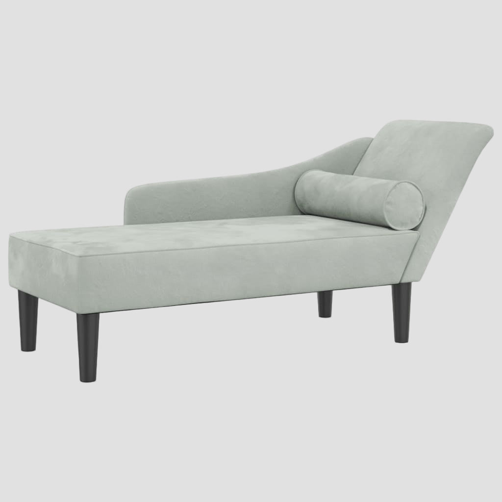 Chaise longue avec coussins velours