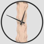 Horloge murale marron Ø35 cm fer et bois de chêne
