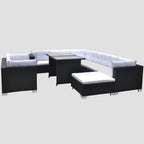 Salon de jardin 10 pcs avec coussins Résine tressée