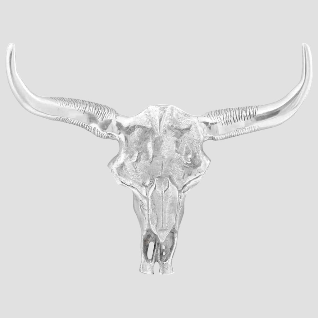 Crâne de taureau Argent 53 x 11 x 40 cm Aluminium