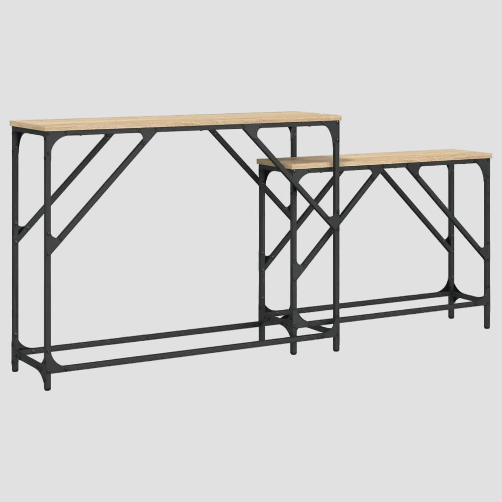 Tables console gigognes 2 pcs bois d'ingénierie