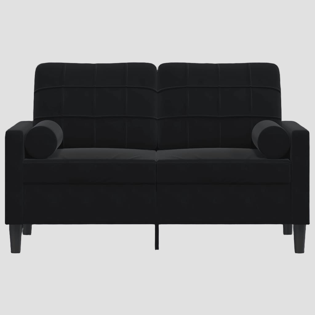 Canapé 2 places avec oreillers décoratifs 120 cm velours