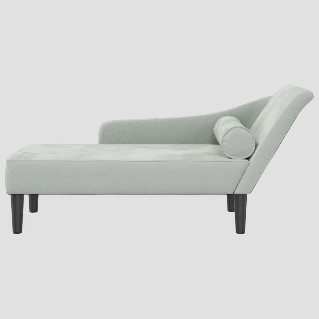 Chaise longue avec coussins velours