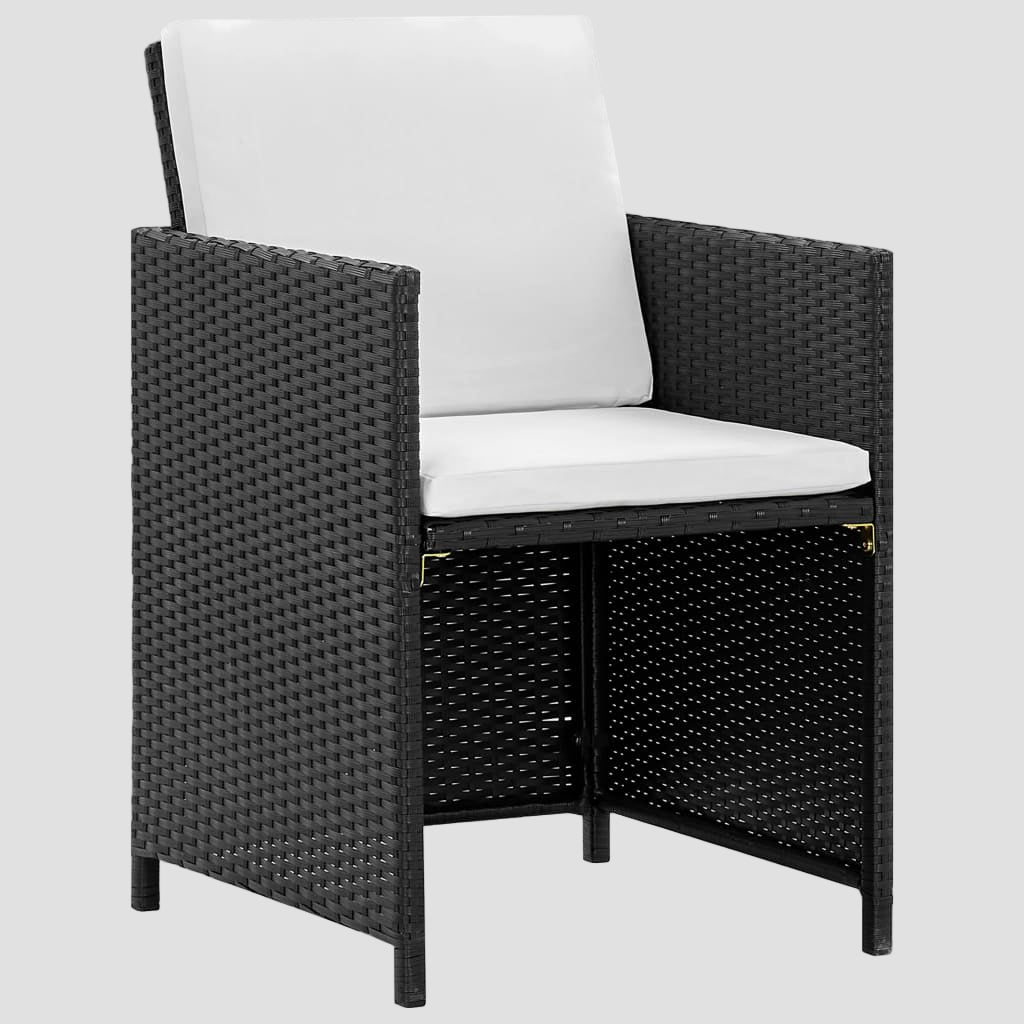 Ensemble à manger d'extérieur 5pcs coussins résine tressée