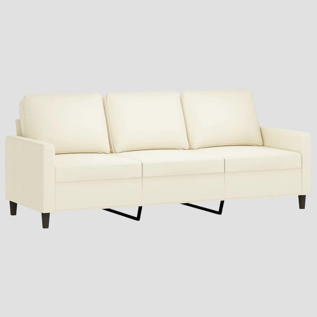 Canapé 3 places avec repose-pieds Noir velours