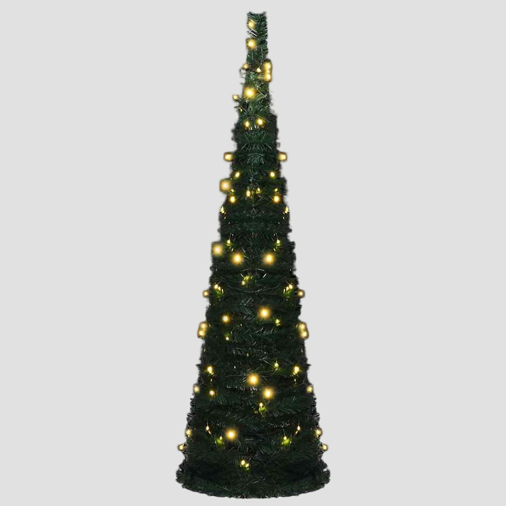 Sapin de Noël artificiel pré-éclairé avec guirlandes vert 150cm
