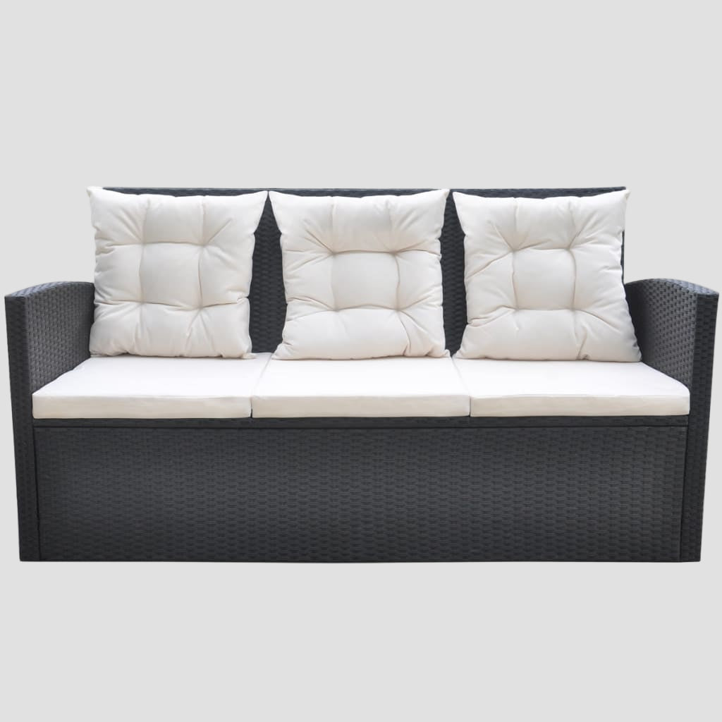 Ensemble à manger d'extérieur 6pcs coussins résine tressée