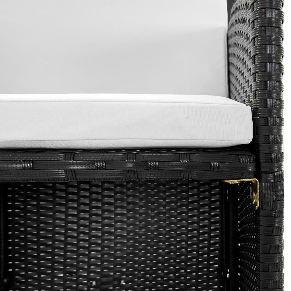 Ensemble à manger d'extérieur 5pcs coussins résine tressée