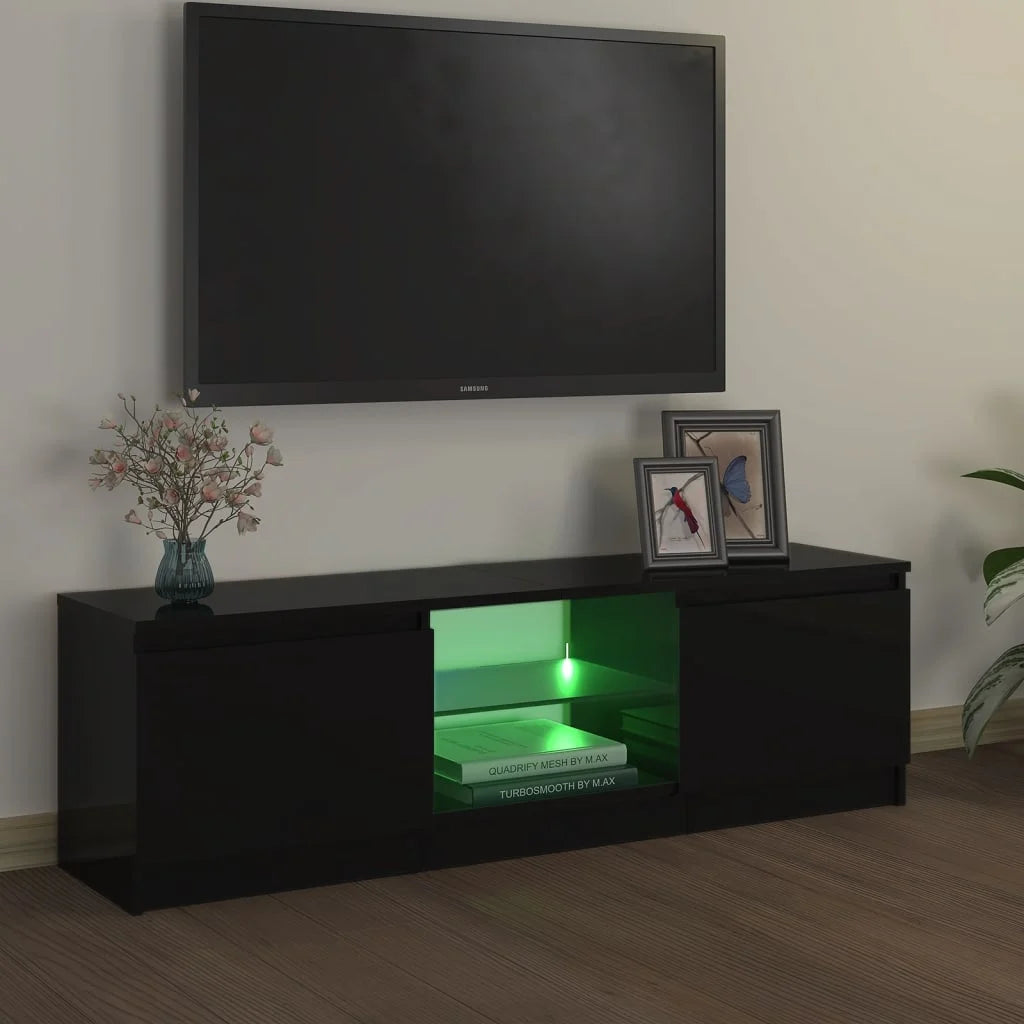 Meuble TV avec lumières LED Noir 120x30x36 cm