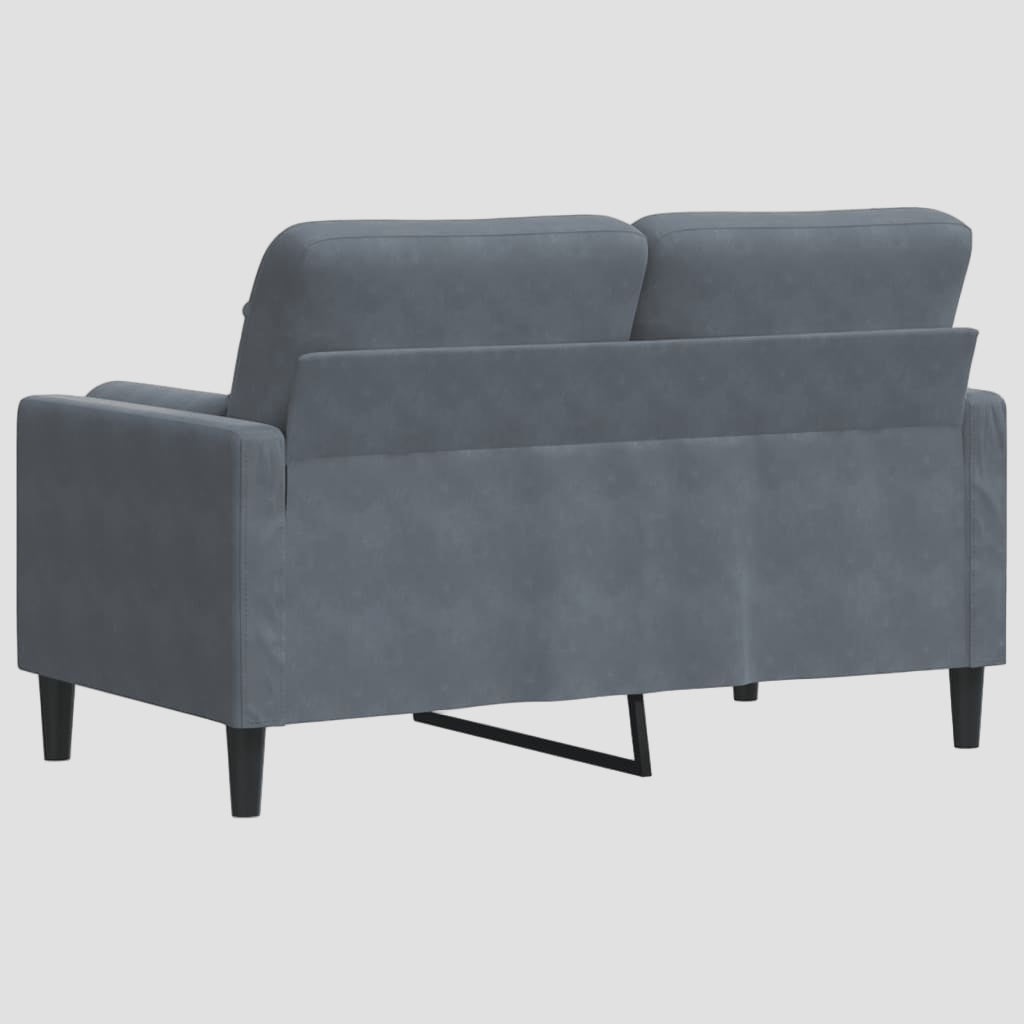 Canapé 2 places avec oreillers décoratifs 120 cm velours