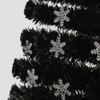 Sapin de Noël et flocons de neige LED Noir 120 cm Fibre optique