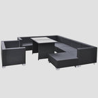 Salon de jardin 10 pcs avec coussins Résine tressée