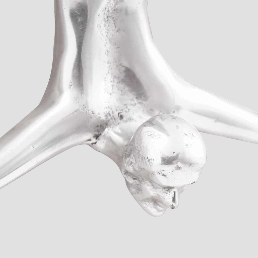 Sculpture Argent "Homme tombant" 22 x 8 x 25 cm Aluminium