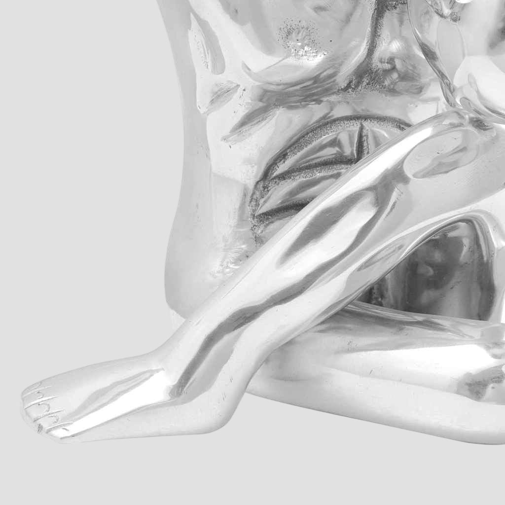 Sculpture Argent " Grand penseur" 91.5 x 32 x 33 cm Aluminium