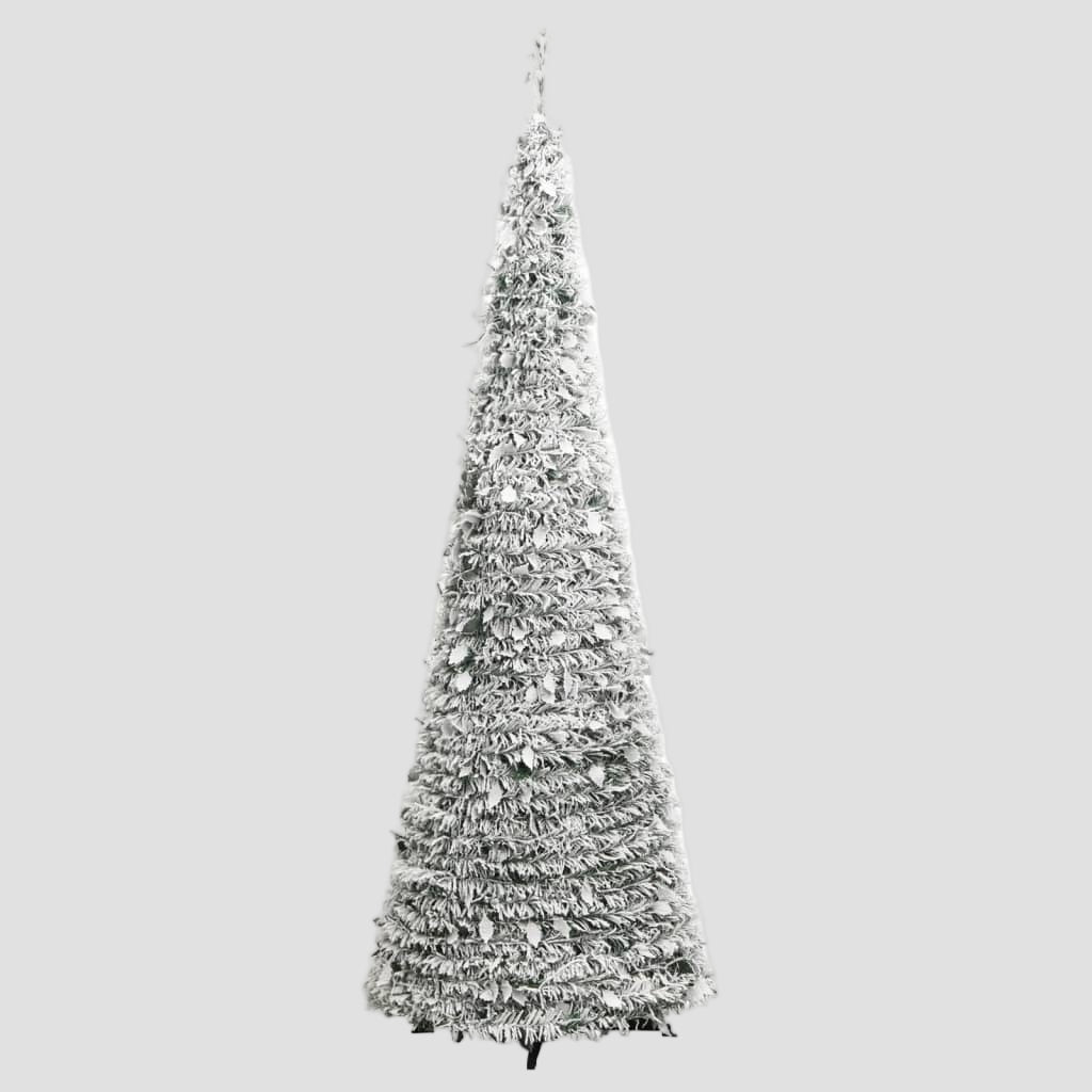 Sapin de Noël artificiel escamotable avec neige floquée 100 LED