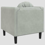 Fauteuil avec coussin gris clair Velours