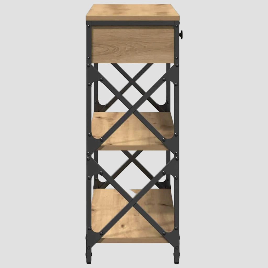 Console avec tiroir chêne artisanal