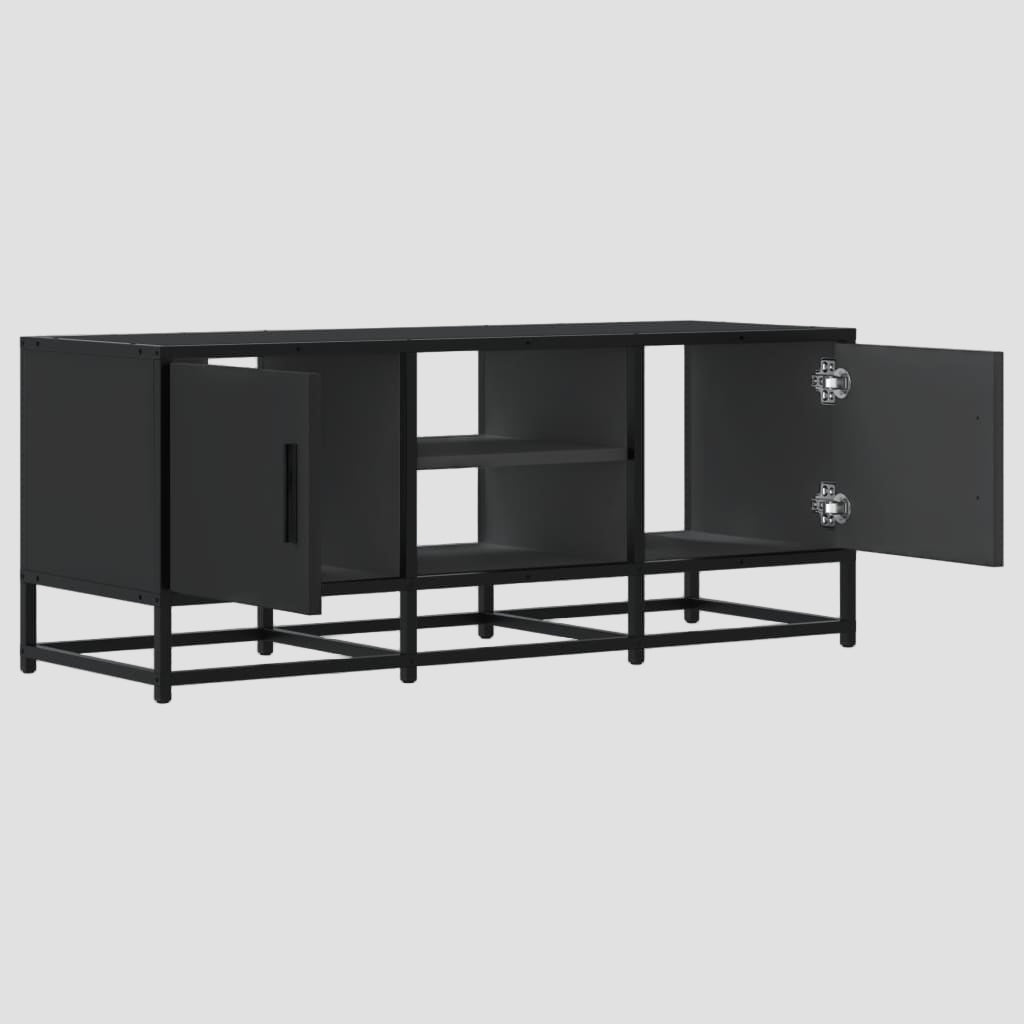 Meuble TV en bois d'ingénierie et métal 100x35x41 cm