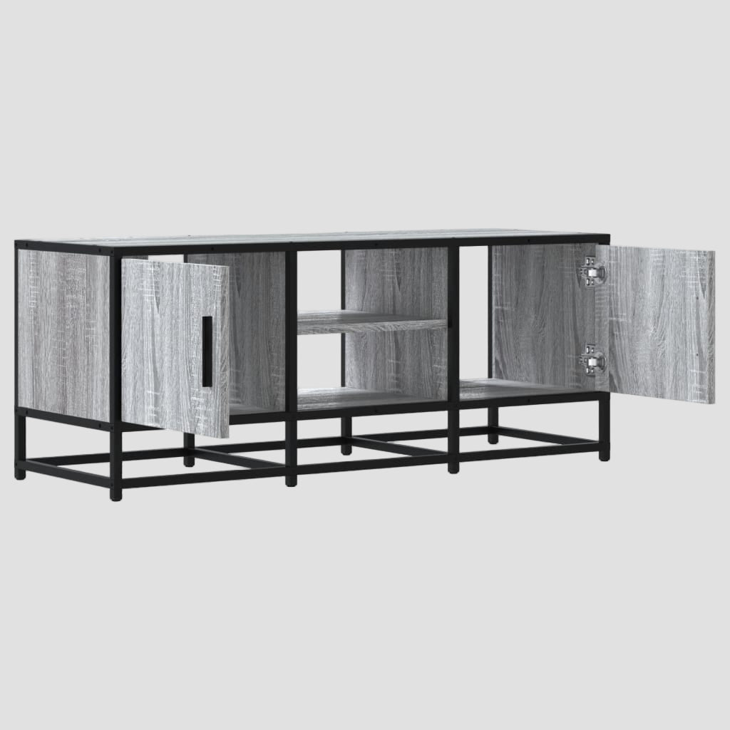 Meuble TV en bois d'ingénierie et métal 100x35x41 cm