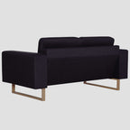 Ensemble de canapé 2 pcs tissu noir
