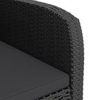 Ensemble à manger d'extérieur 9pcs coussins résine tressée noir