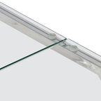 Table basse en acier inoxydable et verre trempé